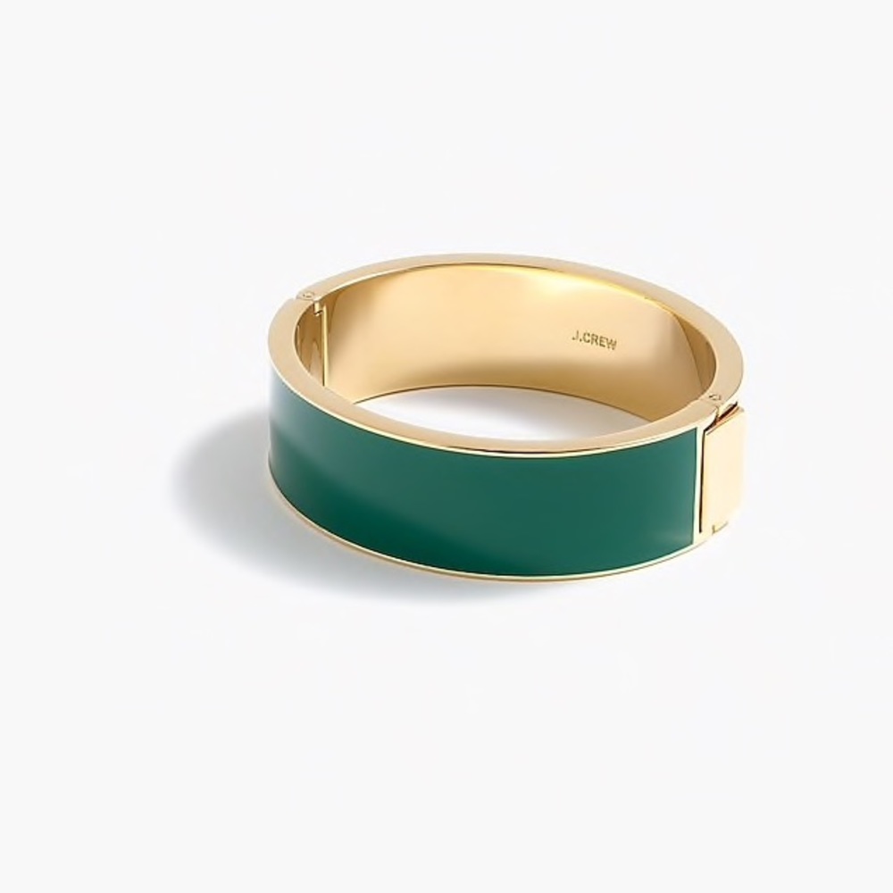 Deep Green J Crew Wide Bangle Bracelet
